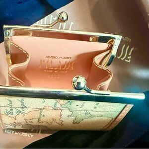 Alviero Martini Map Print Coin Pouch- 
New in Box